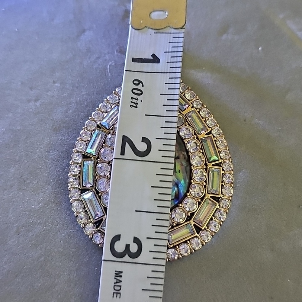 Premier Designs Rhinestone And Abalone Shell Pendant - Picture 8 of 8